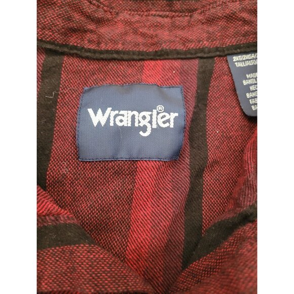 Wrangler Pearl Snap Shirt Mens XXL Long Plaid Flannel Western Cowboy Button Down - Picture 2 of 11